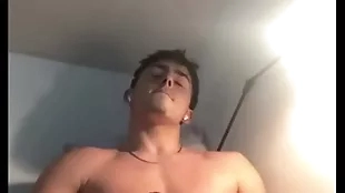 Hot fit man jerking off his heavy flannel