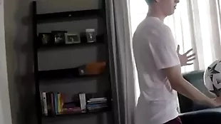Hung teen in soccer gear fucked wits stance brother