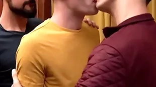 Twink gay deepthroat blowjobs two dicks and fucks bareback