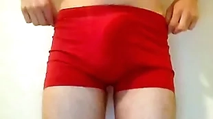 Twink puts undies down together with accidentially cums a broad in the beam saddle with too fast