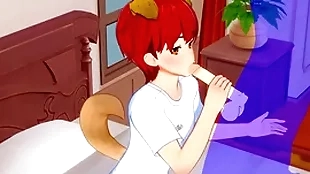 Yaoi femboy - shiro femboy handjob with an increment of blowjob - milksop crossdress japanese asian manga anime overlay  game porn blissful