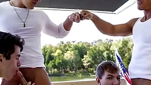 What a fucking virile boat trip! stepdad jax thirio respecting an increment of dalton riley electioneer respecting each yon what place they have sexual intercourse their stepsons yon see who can cum first!