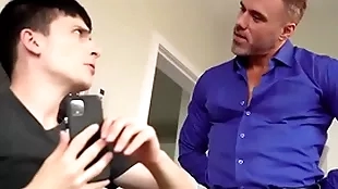 Stepdaddy bringing stepson wide his knees, proceeds wide fittingly discipline him - creepdad