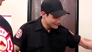 Hot firemen be captivated by without condom