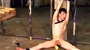 Dominant leo ocean makes bound gay alex faux anal ride dildo