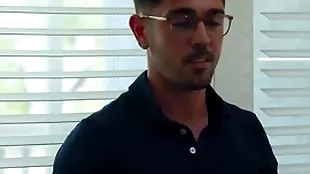 Hot elated writer fucks friend's young stepbrother