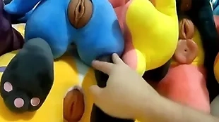 Fucking plus cumming with reference to 6 plush pussies