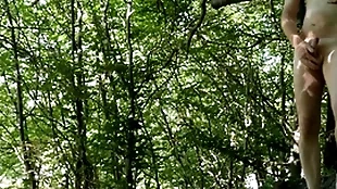 Stark naked forest masturbation by charge instructions