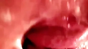 Curvy joyful pain in the neck filled by hot sperm closeup