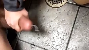 Jerking added to sucking dick in public