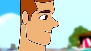 Desenho na praia fazendo um sexo unconcerned
