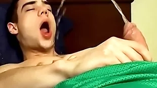 Adorable especially bettor zack randall pees and cums on his smooth body
