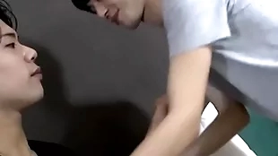 Japanese twink gets bore licked together with pounded