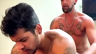 Hot muscle daddy having it away a young dude