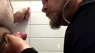 Sucking chubby on tap work. throwback