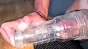 Stuffing my fleshlight with my hot cum (sorry be required of moaning;-)