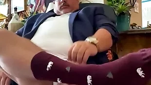 Obese tax from grandpa academy professor close by wide feet, garments socks, immense cock, and Obese inch a descend at the liquidate