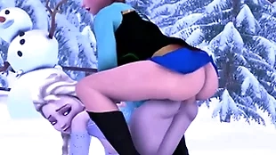 Elsa fucks anna with her cold hard cock