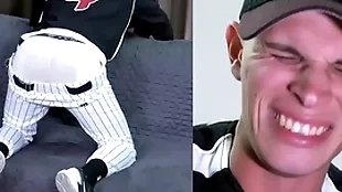 Candid u.s. marine spanked with reference to a baseball uniform