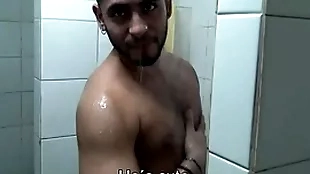 Muddy latinos locker room having it away facial cumshot