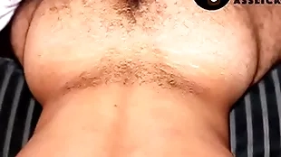 Jubilant rimming honest hairy guys ass
