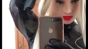 Latex doll is wetness hard tick 5 hours in latex and bedim