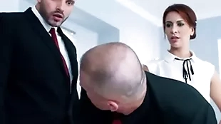 Bisexual office babe sucks n gets fucked in bisexual 3some