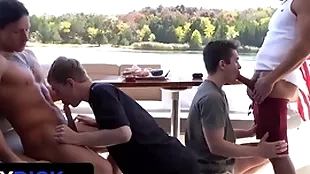 Stepdads jax thirio & dalton riley with reference to turns distress their twink stepsons in the first place a skiff - familydick