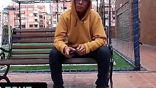 Hot latino timber gets tricked to suck stranger's dick during refer to bogota - latin leche