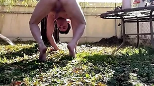 Me being naughty in the back yard