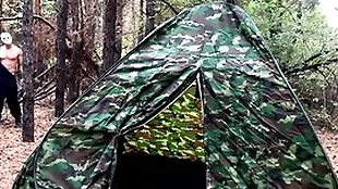 Masked villain fucks tired migrant in pitch camp / cruelty porn / russian gay