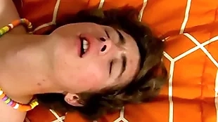 Twink moans as his day smashes his asshole bareback