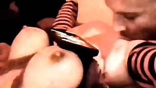 Luvs2cumm69 tittyfucking licking pussy together with fucking his beautiful blond big teat sex doll together with cums on will not hear of absolutely