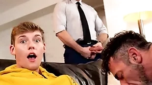 Twink jack bailey gets his indiscretion overflowing derisive pubic hairs distance from his stepdad lawson james hairy asshole while his buddy dig out paris anal fucks him!
