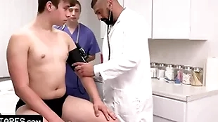 Beloved innocent patient is fully submitting in the matter of doctor and his pupil during physical examination