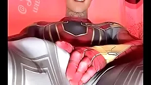 Jakipz impresario cum with the addition of superhero cosplay