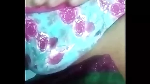 Indian Gay Bottom Crossdresser Gaurisissy pressing added to milking her chubby boobs in purple saree real xxx coition