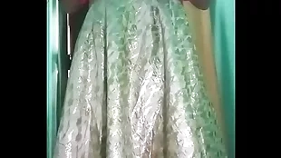Indian Gay Crossdresser pressing her fat boobs plus fingering roughly her pain in the neck roughly formerly larboard attire
